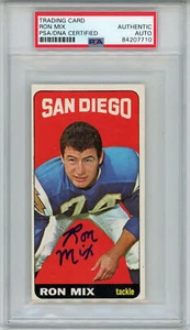 Ron Mix Autographed/Signed 1965 Topps Super #168 Trading Card PSA Slab 43818 - Picture 1 of 2