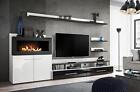 Wohnwand TV-Ständer Kommode mit eingebautem Kamin Designer Möbel Sofort