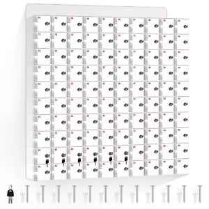 Clear Cell Phone Lock Box 100-slot Cell Phones Locker Phone Storage Cabinet - Picture 1 of 7