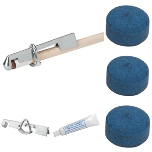 Pool Snooker Billiard Tip Cue Tipping Repair Kit DIY GLUE CLAMP TIPS - Picture 1 of 4