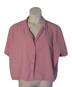 Cotton:On 16 XL Pink Cropped Button Down Shirt Cotton : On - Picture 1 of 3