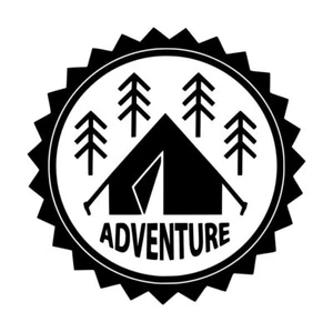 Camping Abenteuer Aufkleber #1 5"x5" Farbe wählbar - Bild 1 von 2