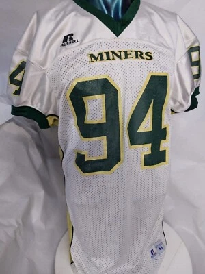 Jersey Size M Pro Cut Russell Athletic #94 White and Green  Miners  - Image 1 of 4