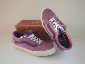 Vans Ward Shoes YOUTH Size 6 Glitter Sidewall Purple Skateboarding Shoes - Picture 1 of 9