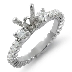 0,75 kt runder G VS2 Diamant Hochzeit halbmontierter Verlobungsring 14 kt Gold weiß - Bild 1 von 2