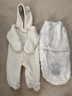 Lot 2 blankets & beyond swaddle and white bear one piece Snowsuit 0-3/6 Months