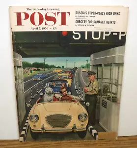 Saturday Evening Post April 7, 1956 Steve Dohanos cover 1950's Ads Styles Autos - Picture 1 of 12