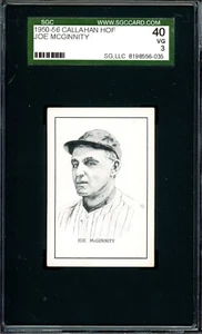 JOE MCGINNITY ~ 1950 Callahan Hall of Fame Baseball Card ~ Graded SGC 3 VG - Picture 1 of 2