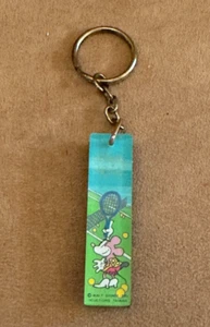 Minnie Mouse playing Tennis Walt Disney Vintage Key Ring WDP lucite chain - Picture 1 of 2