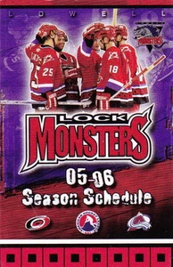 2005-06 LOWELL LOCK MONSTERS MINOR LEAGUE HOCKEY POCKET SCHEDULE - Picture 1 of 1