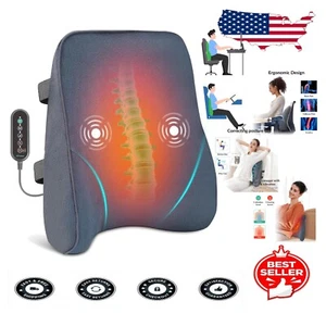 Lightweight Heated Back Support Cushion with Vibration - Best Gift Option - Picture 1 of 10