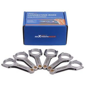6pcs Steel H-Beam Forged 4340 EN24 Conrods Bielle for BMW N55B30 engine 144.3mm - Picture 1 of 9