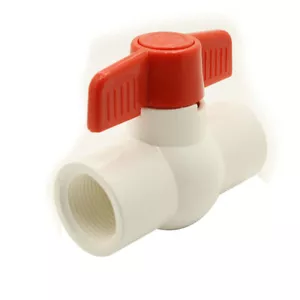 Válvula de bola de PVC roscada de 2 pulgadas Thrifco 6415425 - mango rojo (economía) - Imagen 1 de 1