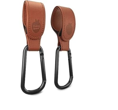 Pram Hook Brown by Baby Uma - Bag Holder Pram Leather Premium