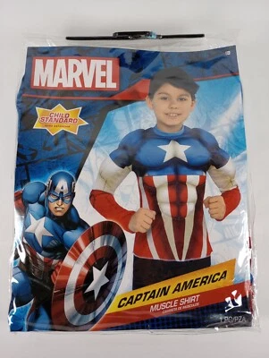 Captain America Muscle Shirt Child Size 10 Marvel Avengers Assemble - Image 1 of 3