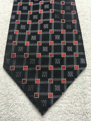 CORBATA HOMBRE GEOFFREY BEENE NEGRA Y GRIS CON ROJO Y BORGOÑA 3,75 X 59 Foto 1 de 4