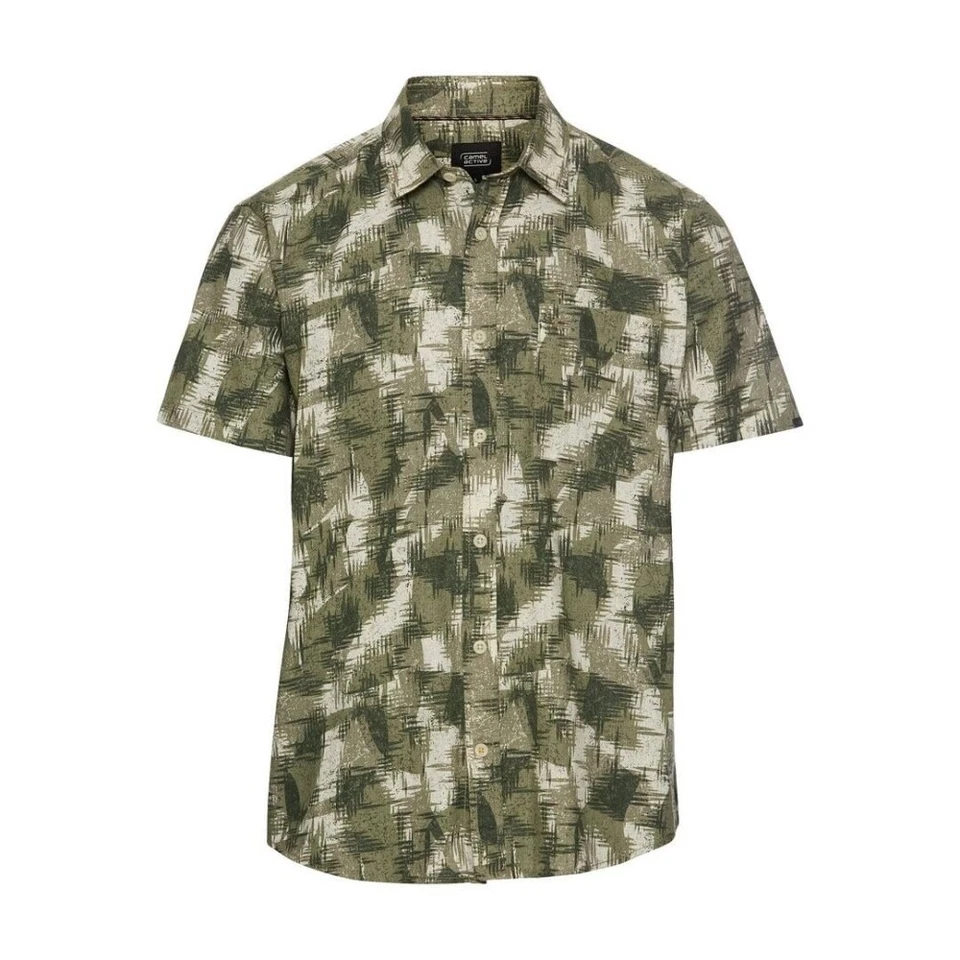 Camel active Camisa de Hombre Regular Fit Verde con Patrón 5S74 409274 34 Dusty - Imagen 1 de 4