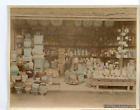 Japon, Porcelain Dealer's Shop Vintage albumen print.  Tirage albuminé aq