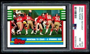 1990 TOPPS TIFFANY #515 SAN FRANCISCO 49ERS TC JOE MONTANA PSA 8 NM-MT #50769794 - Picture 1 of 2