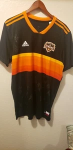 Houston Dynamo Jersey rare signed by team black and orange sz L adidas MLS 2018 - Picture 1 of 4