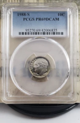 1988-S Roosevelt Proof Dime - PCGS PR69DCAM - Nice Coin! 6835 - Image 1 of 4