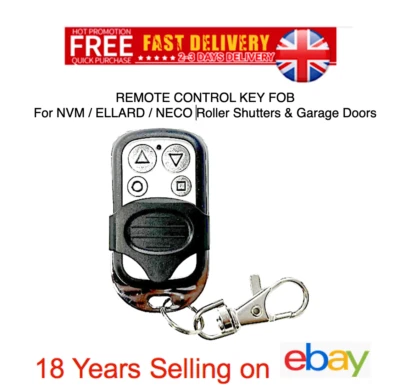 NVM NT1016 / ELLARD / PM1 - REMOTE CONTROL FOB HANDSETS FOR ROLLE ELLARD GARAGE DOOR REMOTE CONTROL TRANSMITTER OPENER KEY FOB FOR ROLLER SHUTTER