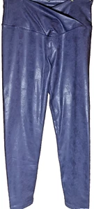 Leggings Aerie Offline Azul Imitación Cuero Cruzado Frontal Talla L Cortos - Imagen 1 de 5