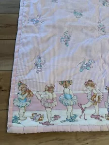 BALLERINA BABIES BABY QUILT HANDMADE 42x35” Cottagecore Ballet Vintage - Picture 1 of 12