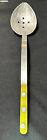 Vintage Slotted Spoon Silver Alloy with Yellow Bakelite Handle 13.5"