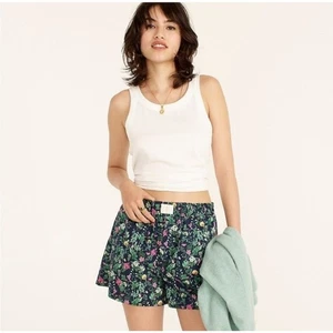 J. Pijama Boxer Crew Floral Oscuro Pantalones Cortos Para Mujer’s Bolsillos Grandes Bloomcore Cómodo - Imagen 1 de 7