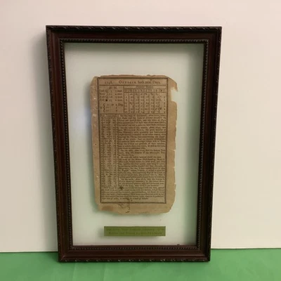1748 Poor Richard’s Almanack ORIGINAL LEAF – Benjamin Franklin Colonial Imprint - Image 1 of 4