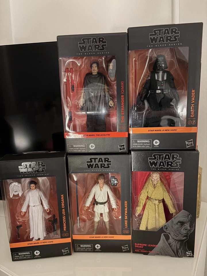Star Wars Black Series Darth Vader, Luke, Leia, Snoke and The Stranger - Image 1 of 1
