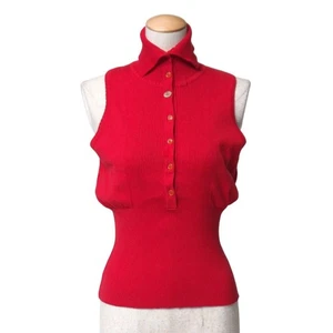 Vintage Vivienne Westwood Knit Tag size: M Sleeveless Red Tops Cotton knit USED - Picture 1 of 6