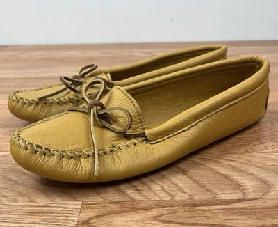 Minnetonka Double Deerskin Softsole Moccassins Natural Women's Size 11 NEW - Image 1 of 4