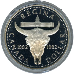 ☆ CANADA 1982 ☆ 1 DOLLAR · ELIZABETH II • REGINA CENTENNIAL PROOF ☆ KM#133☆D0816 - Bild 1 von 6