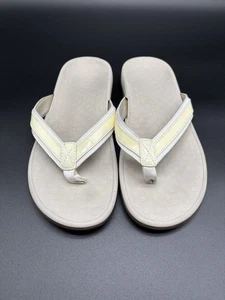Vionic Tide II Post Toe Flip Flop Leather Thong Sandal Champagne Tan Beige Sz 8 - Picture 1 of 4
