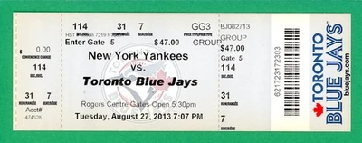 Билет Alfonso Soriano 400 Home Run 8/27/2013 AROD HR #651 Pettitte Win #255 - Изображение 1 из 2