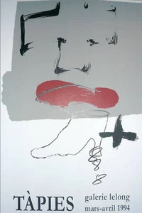 Tapies Antoni Affiche en lithographie abstraction lyrique art abstrait Paris - Picture 1 of 1