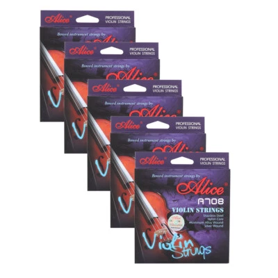 5 Sets Alice A708 Professional Violin Strings 5-string Set E-1a E-1b A-2 D-3 G-4 - Immagine 1 di 4