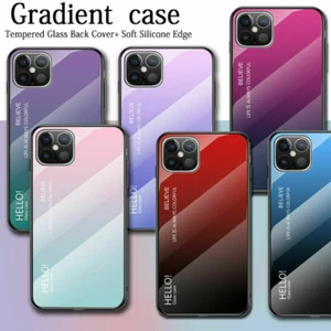 Gradient Color Glass Phone Case For Xiaomi 11 Redmi 7 8 9 Note 8 9 Pro K40 9S  - Picture 1 of 17