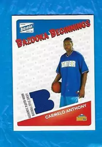 CARMELO ANTHONY 2003-04 BAZOOKA BEGINNINGS PLAYER WORN JERSEY ROOKIE YEAR ! - Picture 1 of 2
