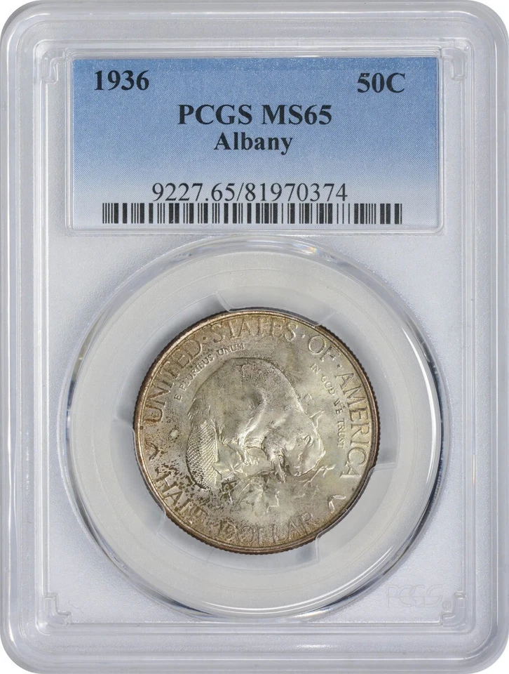 Albany Commemorative Silver Half Dollar 1936 MS65 PCGS - Image 1 of 2