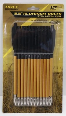 12 pc Bolt Crossbows The Surge BT103 6.5" Aluminum Bolts with Metal Tips BT201 - Image 1 of 3