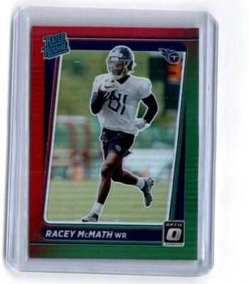 2021 Donruss Racey McMath Rookie Tennessee Titans #316 Green Red Prizm Refractor - Image 1 of 2