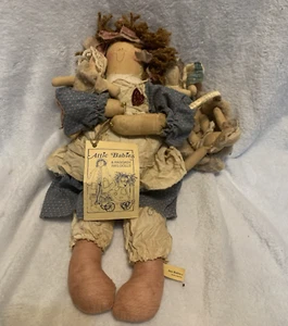 Vintage 1980’s ATTIC BABIES 19” Primitive Rag Doll Carrying Babies in Basket! - Picture 1 of 12