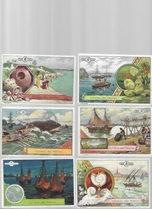 AECHT FRANCK GRUPO DE 6 TARJETAS PUBLICITARIAS DE CAFÉ DE LA ERA VICTORIANA ALEMANA - Imagen 1 de 2