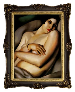 Raffaella art De Lempicka Deko Bild 50x40 Mit Antik Rahmen A5LT21 - Picture 1 of 3