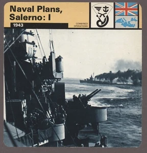Planes Navales, Salerno: I Edito Tarjeta de Servicio Operaciones de la Segunda Guerra Mundial - Imagen 1 de 1