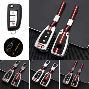 Zinc Alloy Silicone Car Key Fob Case Cover Holder Bag For Nissan Rogue 2014-2019 - Picture 1 of 10