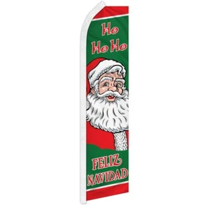 10 x "FELIZ NAVIDAD" advertising super flag swooper banner business sign Santa - Picture 1 of 10